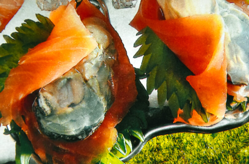 Salmon Tulips with Oysters