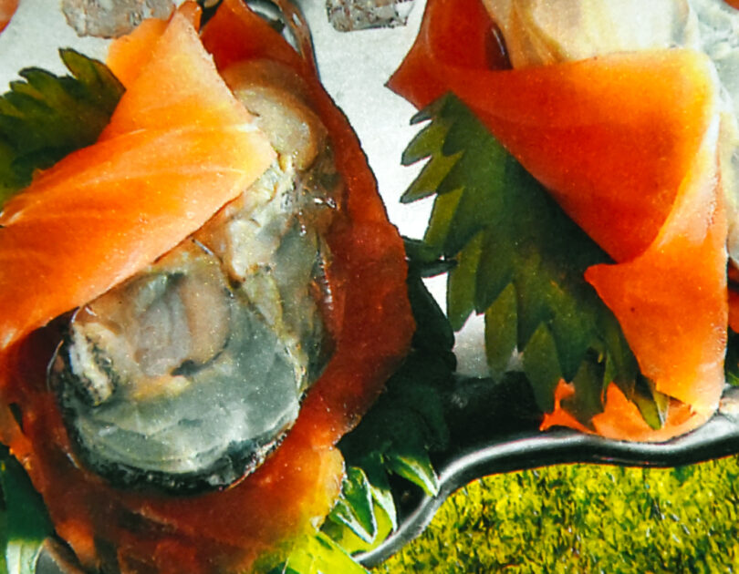 Salmon Tulips with Oysters